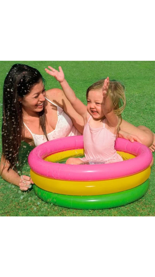 PISCINA INFLABLE ARCO IRIS P/BEBE DE 61x22cm REF:57107NP