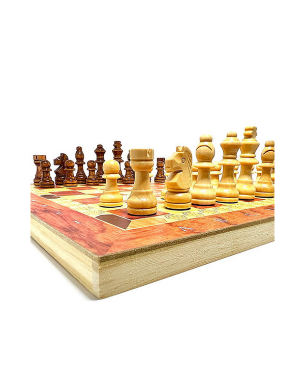 AJEDREZ EN MADERA IMANTADO 3 EN 1 35x35